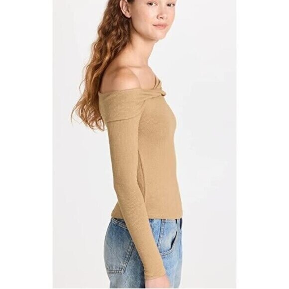 Free People Women's Addie Layering Top, Winter Wheat, Tan, Size: Small NWT - Picture 7 of 7